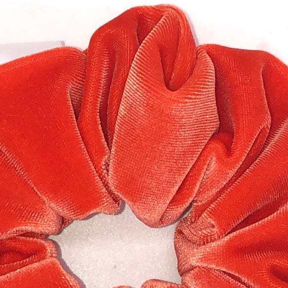 Orange Stretch Velvet Hair Scrunchie Hair Accessory - Picture 7 of 10